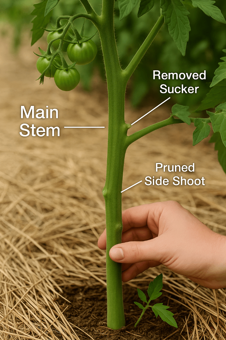 Pruned Tomato Plant with Stems