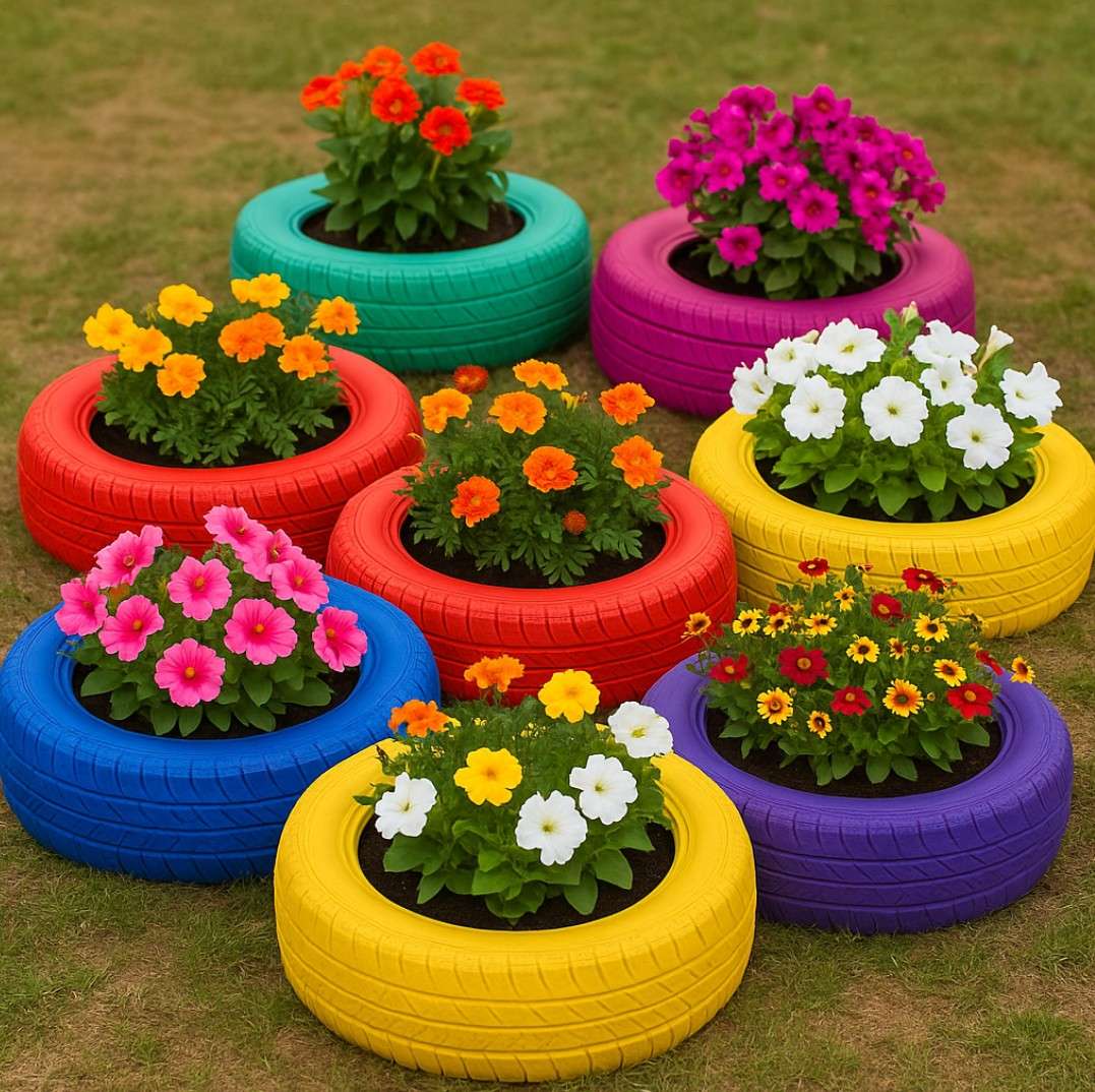Tire Flower Beds