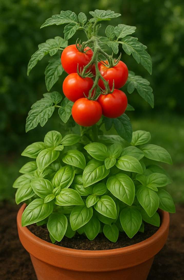 Tomatoes and Basil Companion Plant